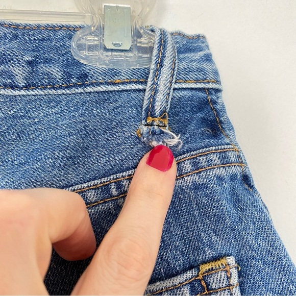 Everlane Boyfriend Jeans Womens Size 26 XS High Rise Tapered Blue Distressed - Picture 11 of 11
